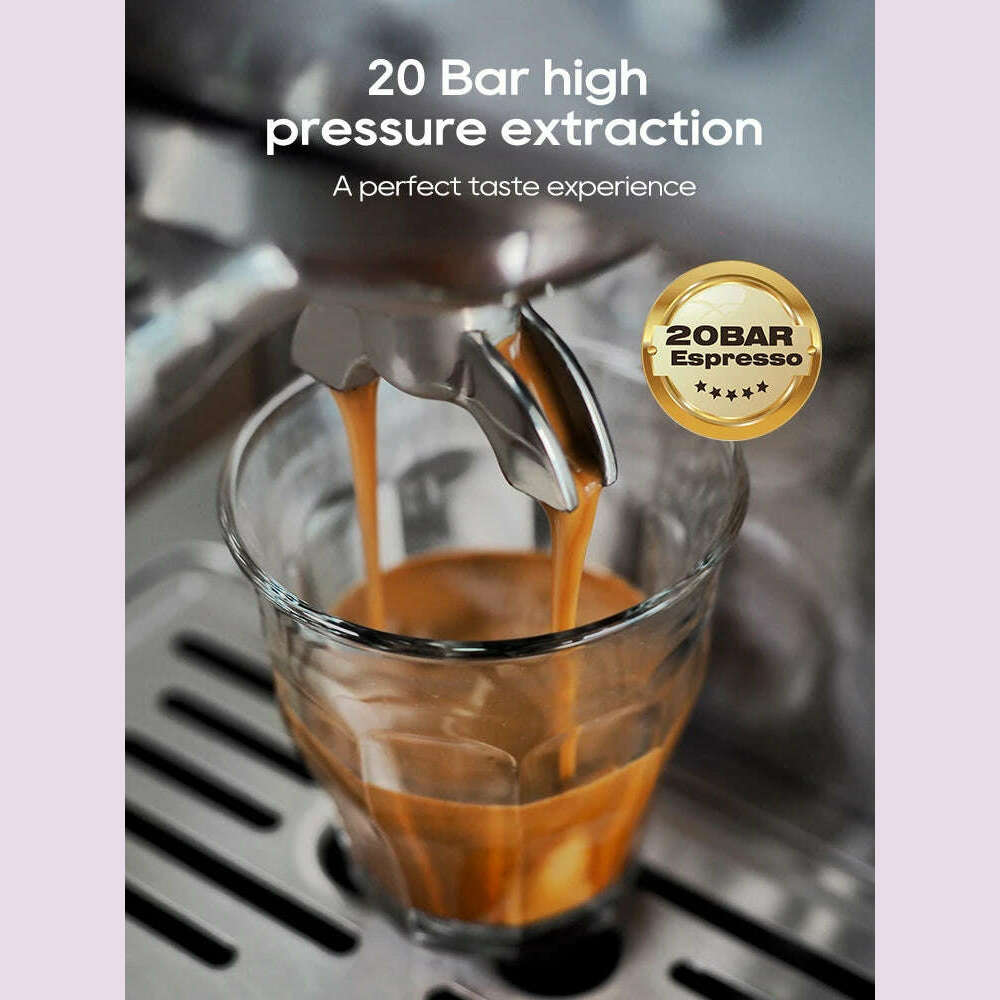 HiBREW 20Bar Semi Automatic Espresso Coffee Machine Temperature Adjustable 58mm Portafilter Cold/Hot Coffee Maker Metal CaseH10A - KIMLUD