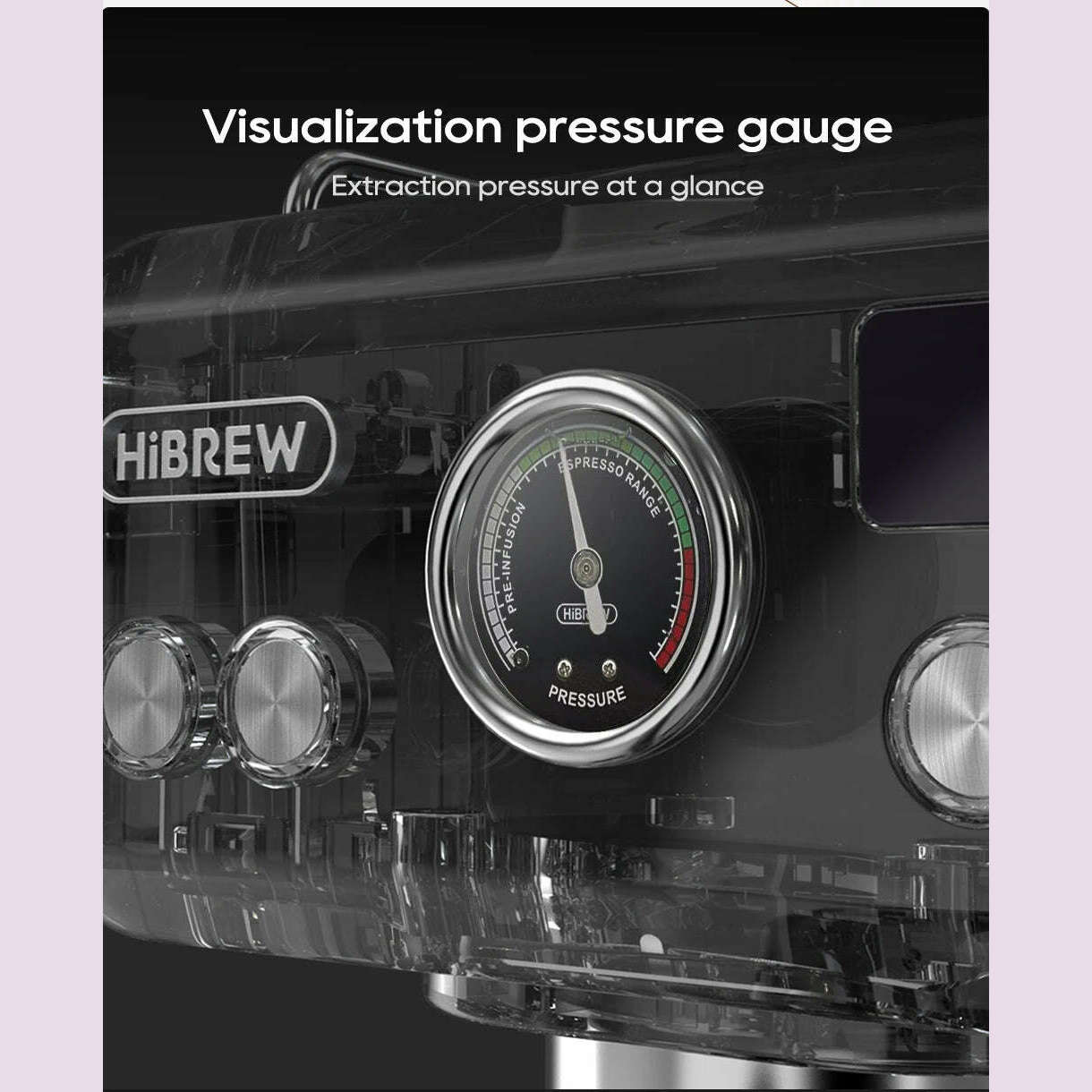 HiBREW 20Bar Semi Automatic Espresso Coffee Machine Temperature Adjustable 58mm Portafilter Cold/Hot Coffee Maker Metal CaseH10A - KIMLUD