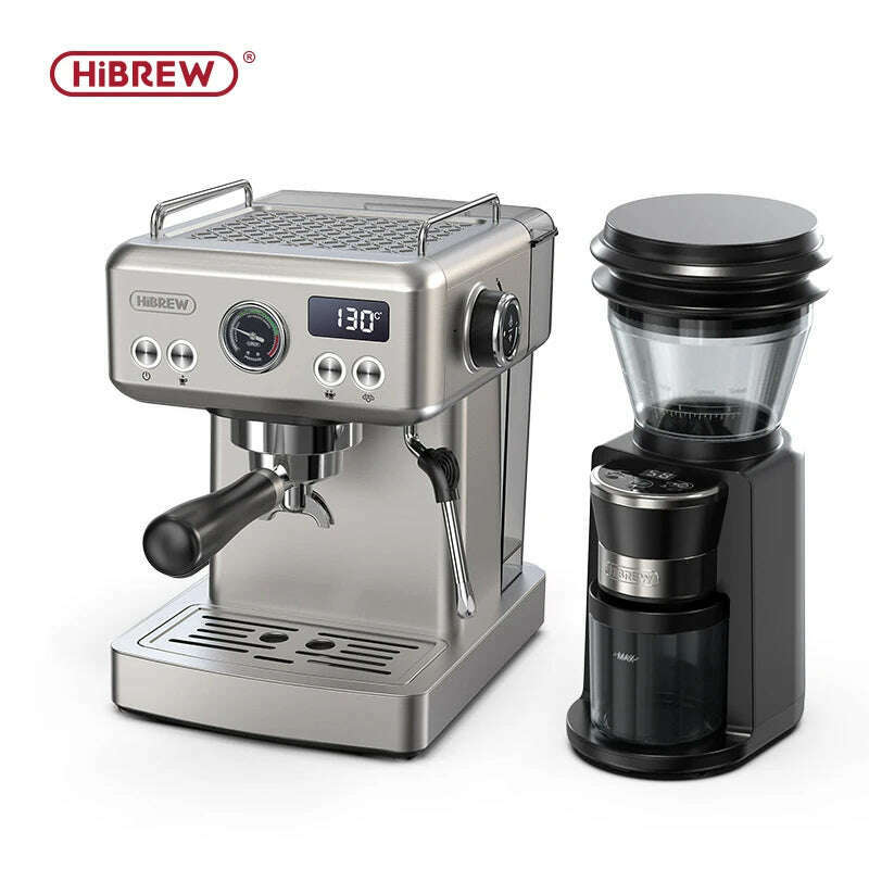 HiBREW 20Bar Semi Automatic Espresso Coffee Machine Temperature Adjustable 58mm Portafilter Cold/Hot Coffee Maker Metal CaseH10A - KIMLUD