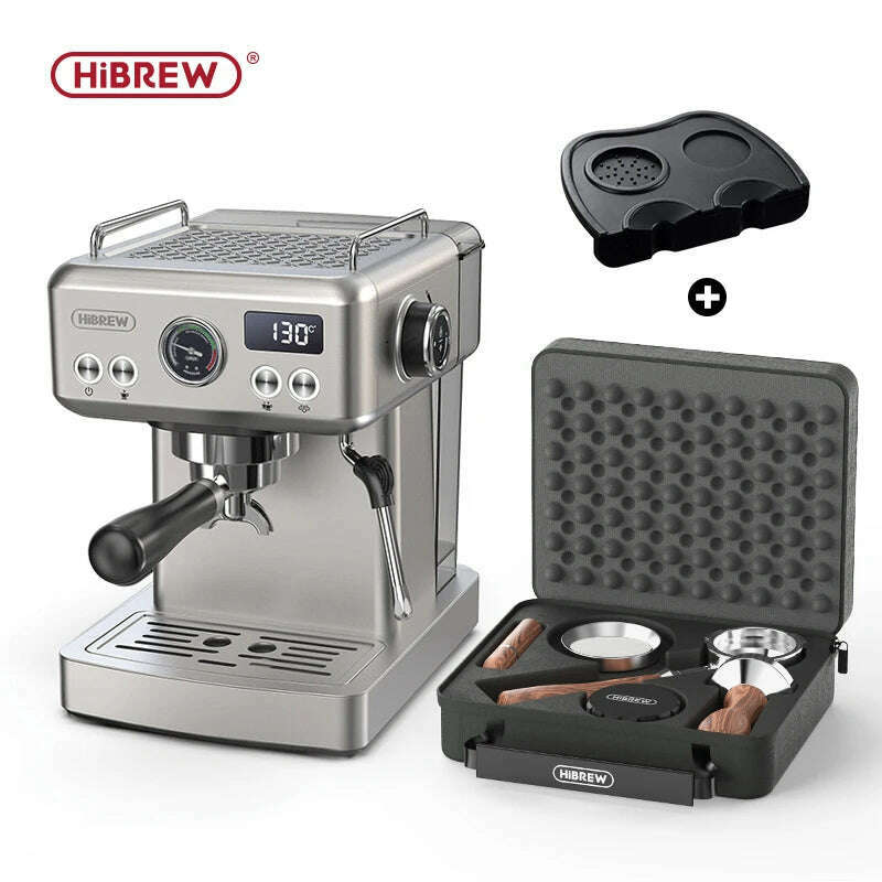 HiBREW 20Bar Semi Automatic Espresso Coffee Machine Temperature Adjustable 58mm Portafilter Cold/Hot Coffee Maker Metal CaseH10A - KIMLUD