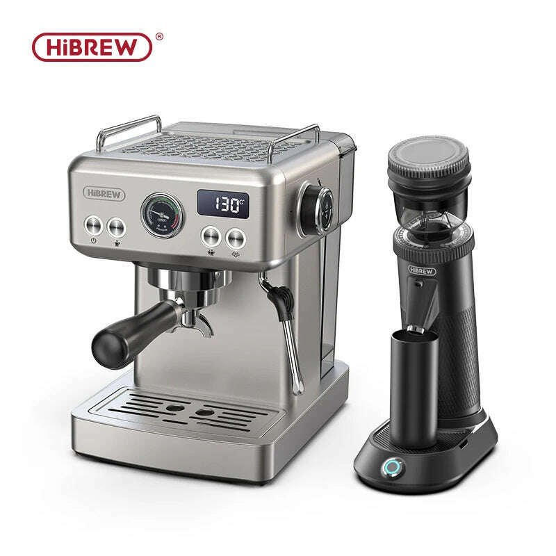 HiBREW 20Bar Semi Automatic Espresso Coffee Machine Temperature Adjustable 58mm Portafilter Cold/Hot Coffee Maker Metal CaseH10A - KIMLUD