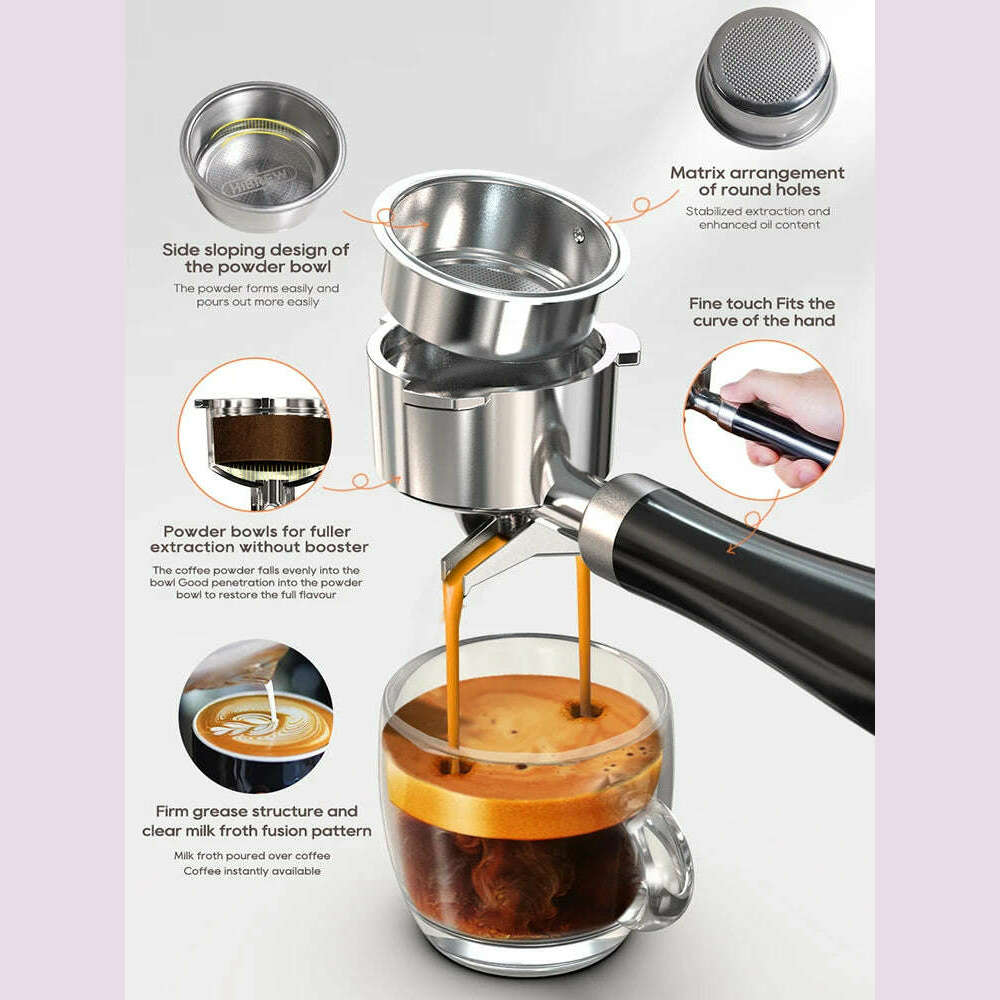 KIMLUD, HiBREW 20Bar Semi Automatic Espresso Coffee Machine Temperature Adjustable Cold/Hot Super Slim Coffee Maker Cappuccino H10B, KIMLUD Womens Clothes