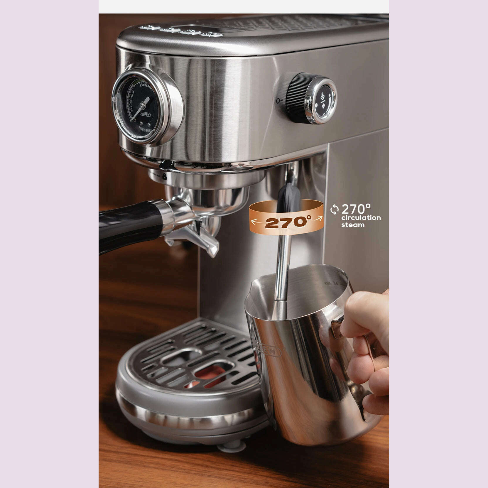 KIMLUD, HiBREW 20Bar Semi Automatic Espresso Coffee Machine Temperature Adjustable Cold/Hot Super Slim Coffee Maker Cappuccino H10B, KIMLUD Womens Clothes
