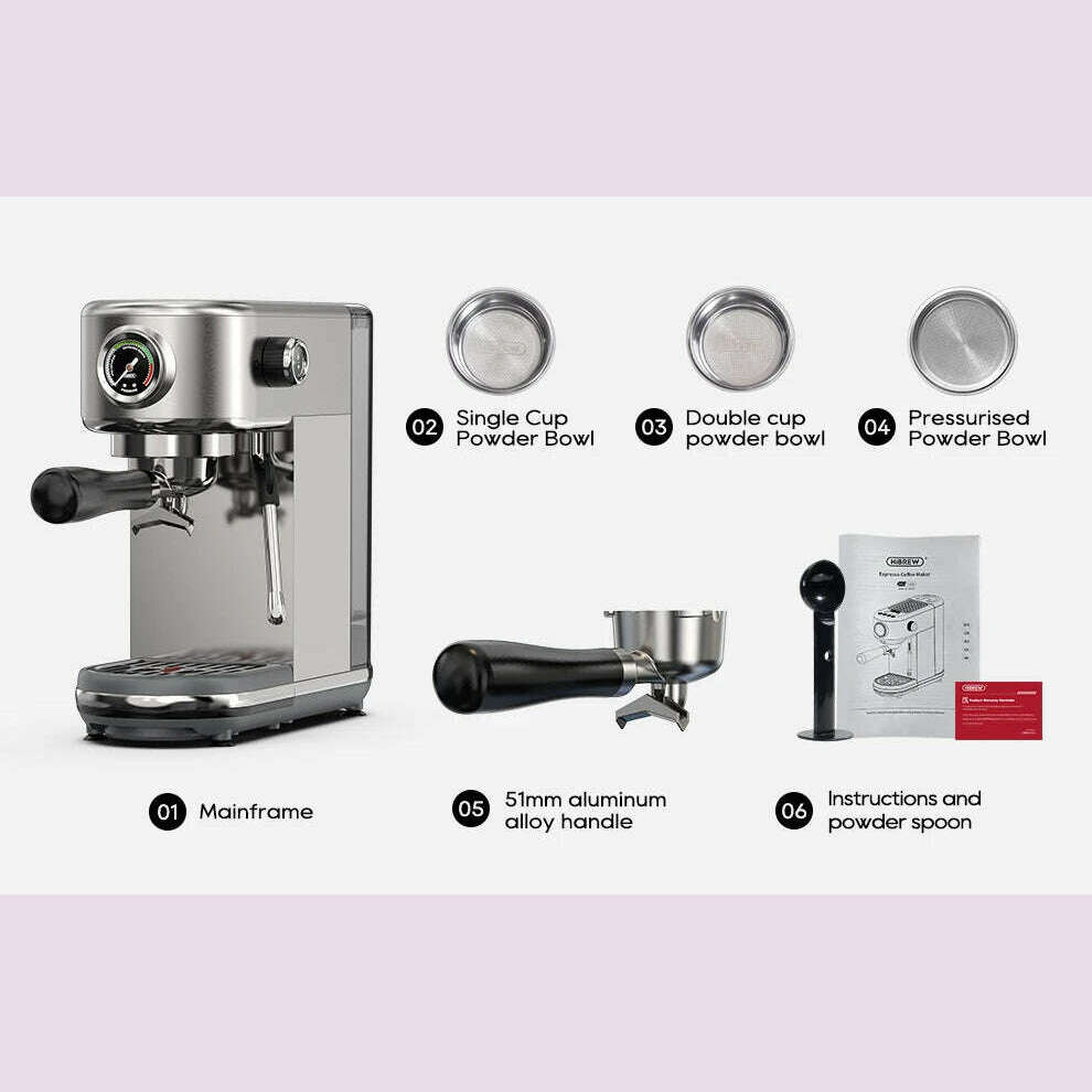 KIMLUD, HiBREW 20Bar Semi Automatic Espresso Coffee Machine Temperature Adjustable Cold/Hot Super Slim Coffee Maker Cappuccino H10B, KIMLUD Womens Clothes