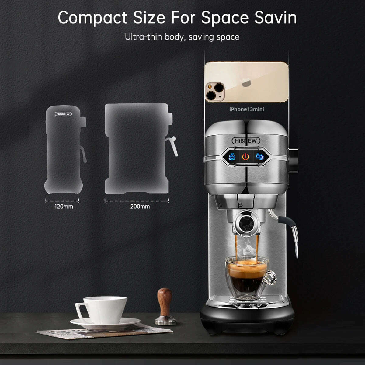 KIMLUD, HiBREW Coffee Maker Cafetera 20 Bar Inox Semi Automatic Super Slim ESE POD& Powder Espresso Cappuccino Machine Hot Water H11, KIMLUD Womens Clothes