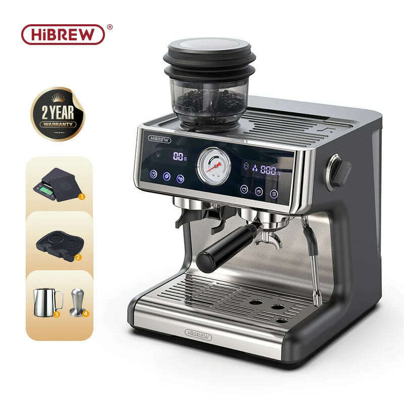 HiBREW Dual Boiler System Barista Pro 20Bar Bean to Espresso Cafetera Coffee Machine with Full Kit for Cafe Hotel Restaurant H7A - KIMLUD