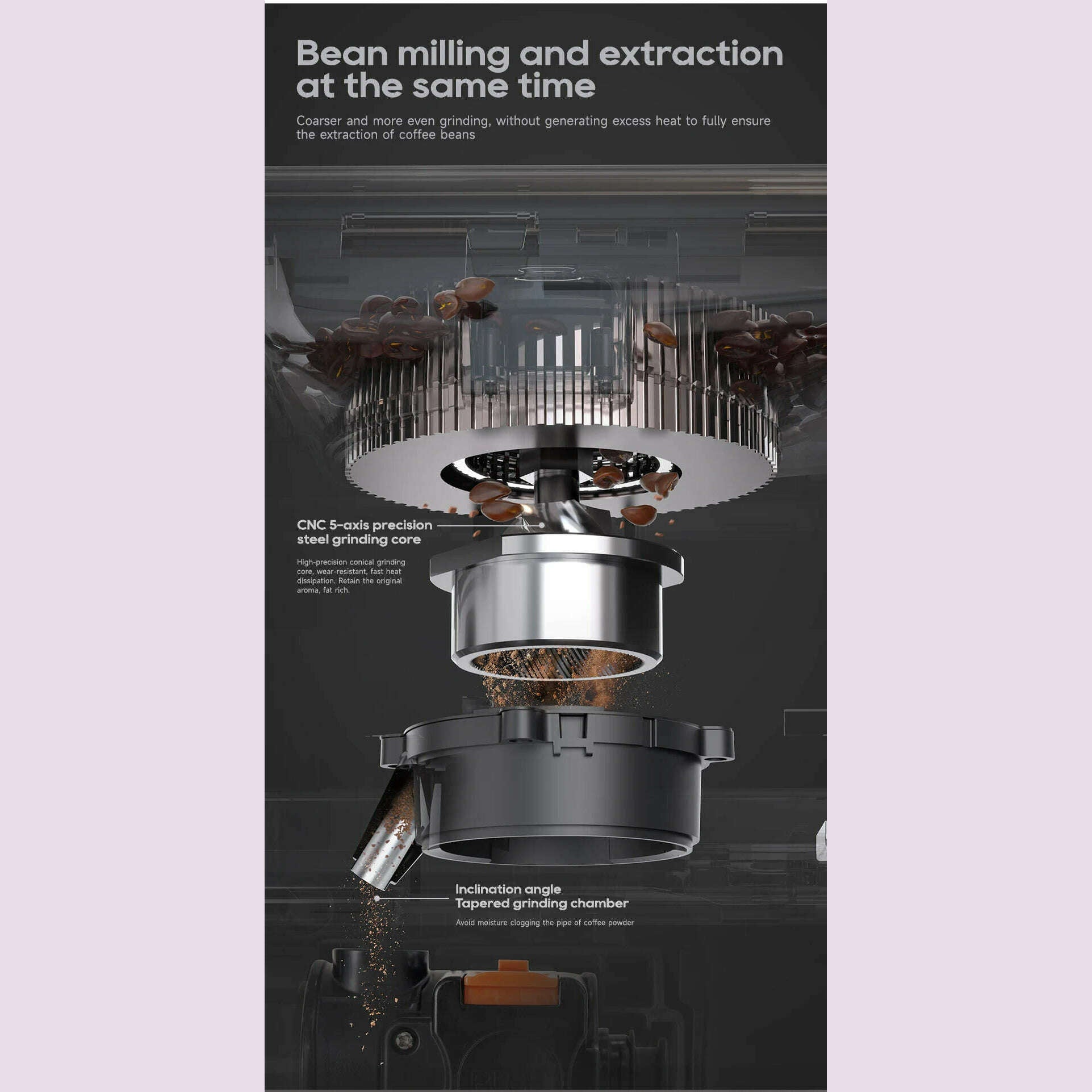 HiBREW Fully Automatic Espresso Machine Cappuccino Milk System 6 Coffee Varieties Intuitive Touch Display With Grinder H16 - KIMLUD