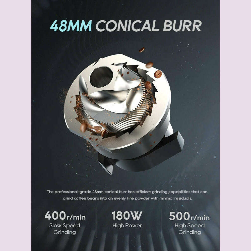KIMLUD, HiBREW G5 48mm Conical Burr Electric Coffee Grinder Compact Portable Coffee Bean Mill Kitchen for Espresso Turkish Coffee, KIMLUD Womens Clothes