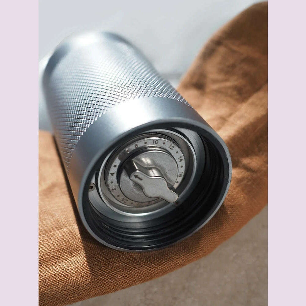 HiBREW Manual Coffee Grinder Portable High Quality Hand Grinder Mill Aluminium With Visual Bean Storage G4 - KIMLUD