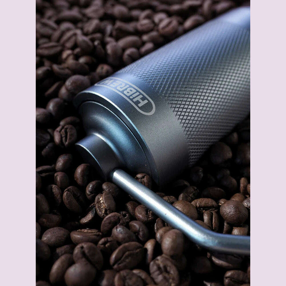 HiBREW Manual Coffee Grinder Portable High Quality Hand Grinder Mill Aluminium With Visual Bean Storage G4 - KIMLUD