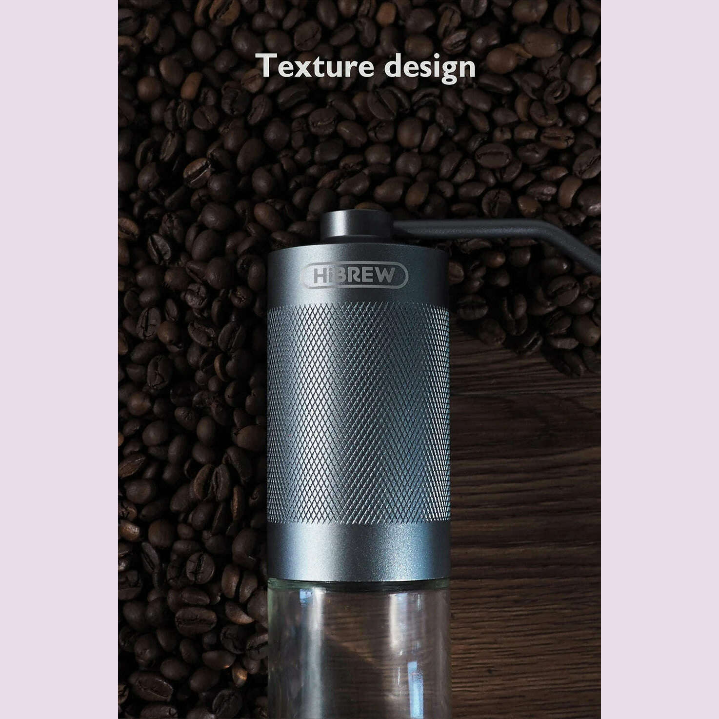 HiBREW Manual Coffee Grinder Portable High Quality Hand Grinder Mill Aluminium With Visual Bean Storage G4 - KIMLUD