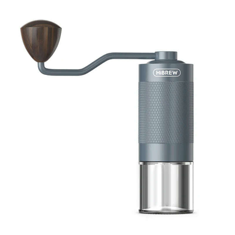 HiBREW Manual Coffee Grinder Portable High Quality Hand Grinder Mill Aluminium With Visual Bean Storage G4 - KIMLUD