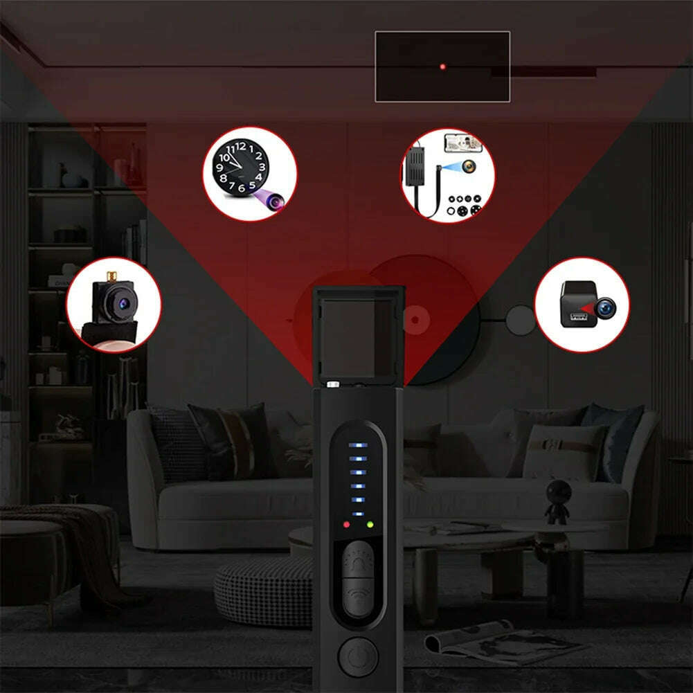 Hidden Camera Detector Anti-Spy Car GPS Tracker Listening Device Bug RF Wireless All Signal Scanner Gadget Security Protection - KIMLUD