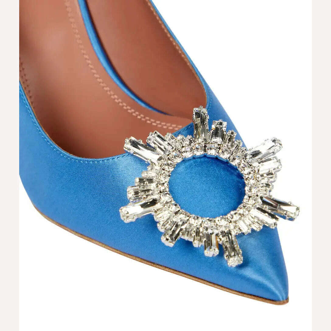 KIMLUD, High Heels Women's Crystal Diamond Buckle Sexy Shoes Pointed Shoes Stiletto Heels Womens Shoes, KIMLUD Womens Clothes