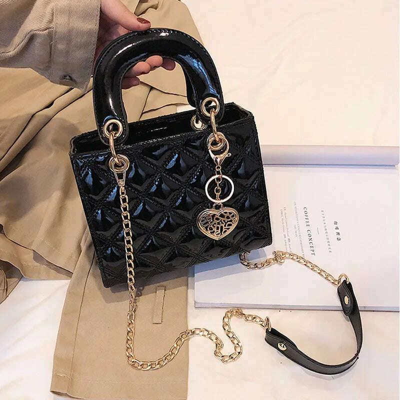 KIMLUD, High Quality Women Shoulder Bag Handbag Clutch Diamond Stripe Chain Crossbody Bag Female Travel Hand Purse, KIMLUD Womens Clothes