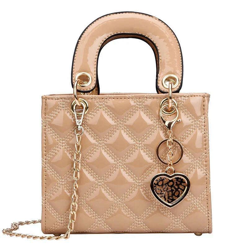 KIMLUD, High Quality Women Shoulder Bag Handbag Clutch Diamond Stripe Chain Crossbody Bag Female Travel Hand Purse, KIMLUD Womens Clothes