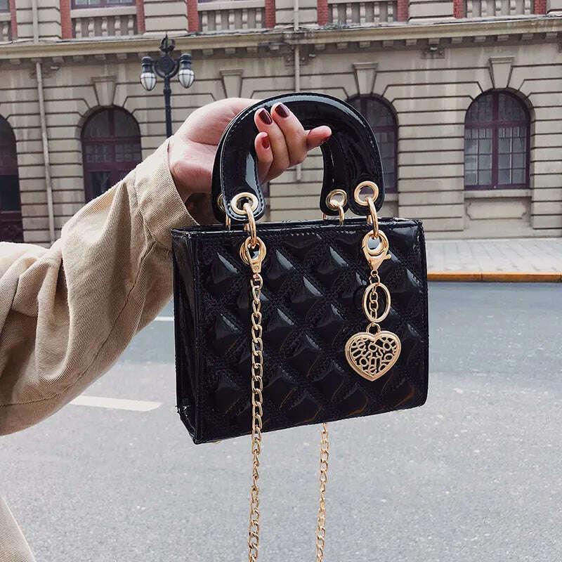 KIMLUD, High Quality Women Shoulder Bag Handbag Clutch Diamond Stripe Chain Crossbody Bag Female Travel Hand Purse, KIMLUD Womens Clothes