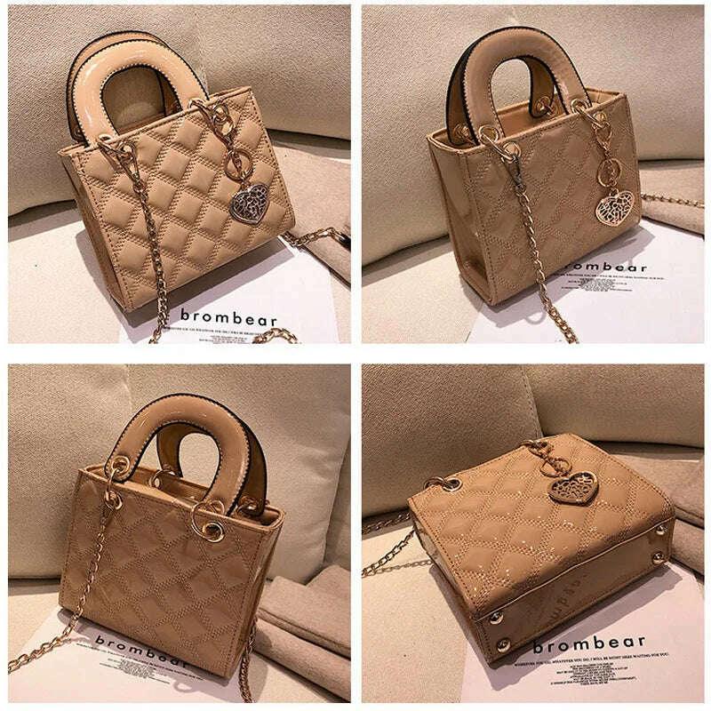 KIMLUD, High Quality Women Shoulder Bag Handbag Clutch Diamond Stripe Chain Crossbody Bag Female Travel Hand Purse, KIMLUD Womens Clothes