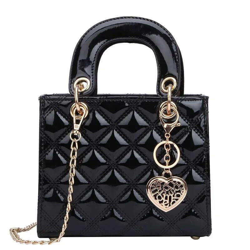 KIMLUD, High Quality Women Shoulder Bag Handbag Clutch Diamond Stripe Chain Crossbody Bag Female Travel Hand Purse, KIMLUD Womens Clothes