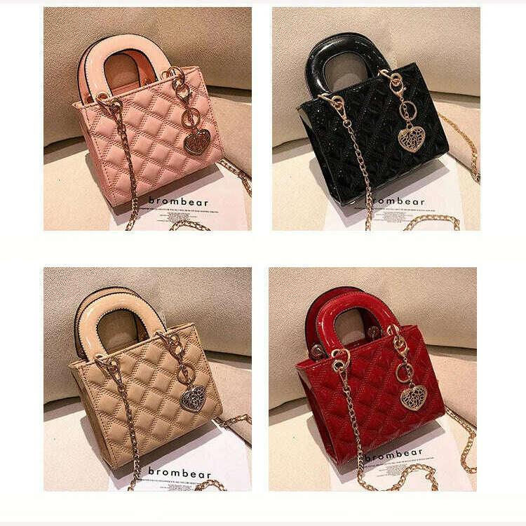 KIMLUD, High Quality Women Shoulder Bag Handbag Clutch Diamond Stripe Chain Crossbody Bag Female Travel Hand Purse, KIMLUD Womens Clothes