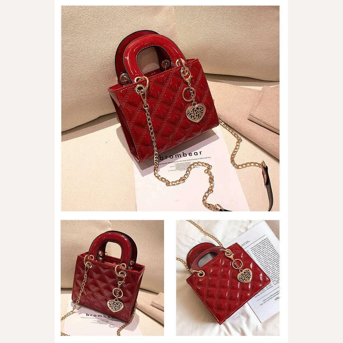 KIMLUD, High Quality Women Shoulder Bag Handbag Clutch Diamond Stripe Chain Crossbody Bag Female Travel Hand Purse, KIMLUD Womens Clothes