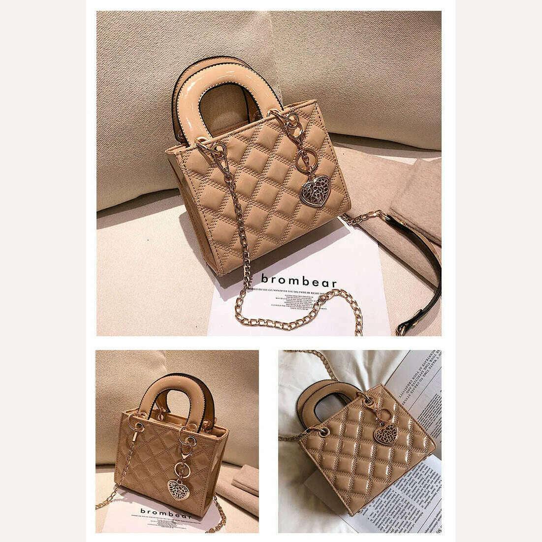 KIMLUD, High Quality Women Shoulder Bag Handbag Clutch Diamond Stripe Chain Crossbody Bag Female Travel Hand Purse, KIMLUD Womens Clothes