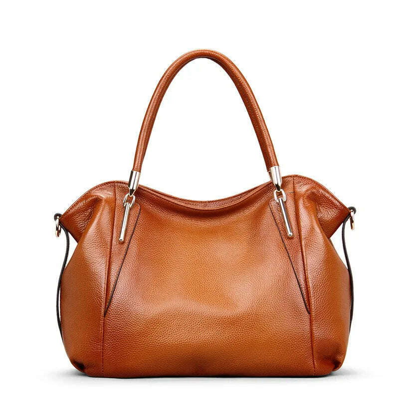 KIMLUD, High Quality Genuine Leather Handbags Tote Shoulder Bag For Women Satchel Designer Purse Top Handle Crossbody Bag Large Capacity, KIMLUD Womens Clothes
