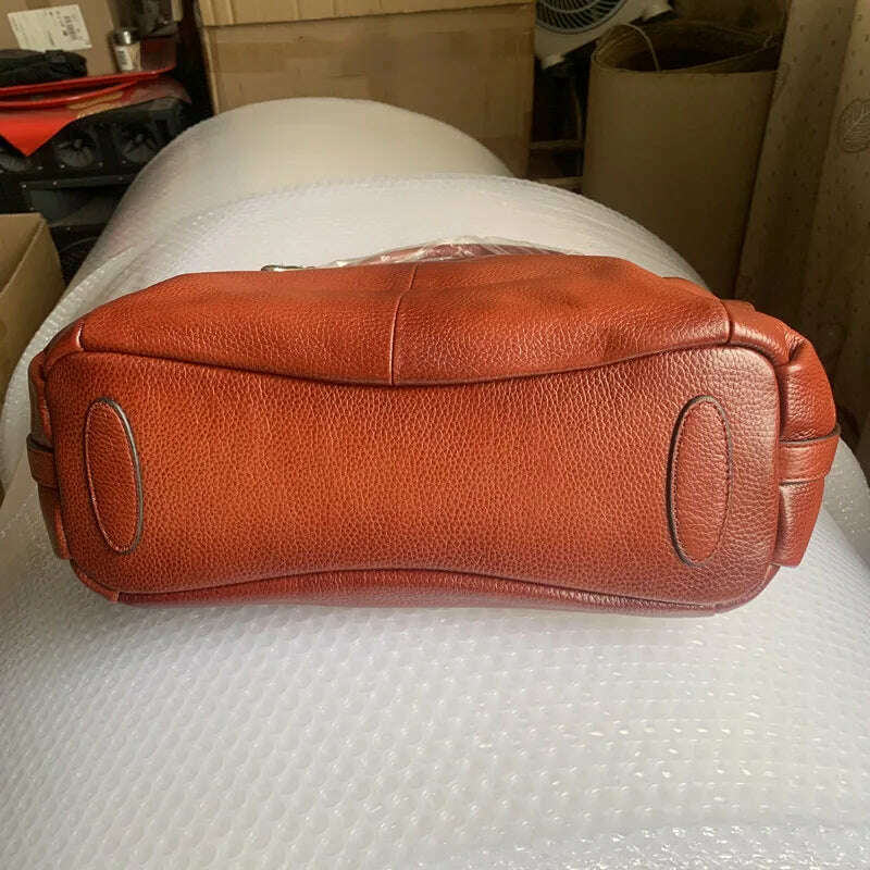 KIMLUD, High Quality Genuine Leather Handbags Tote Shoulder Bag For Women Satchel Designer Purse Top Handle Crossbody Bag Large Capacity, KIMLUD Womens Clothes