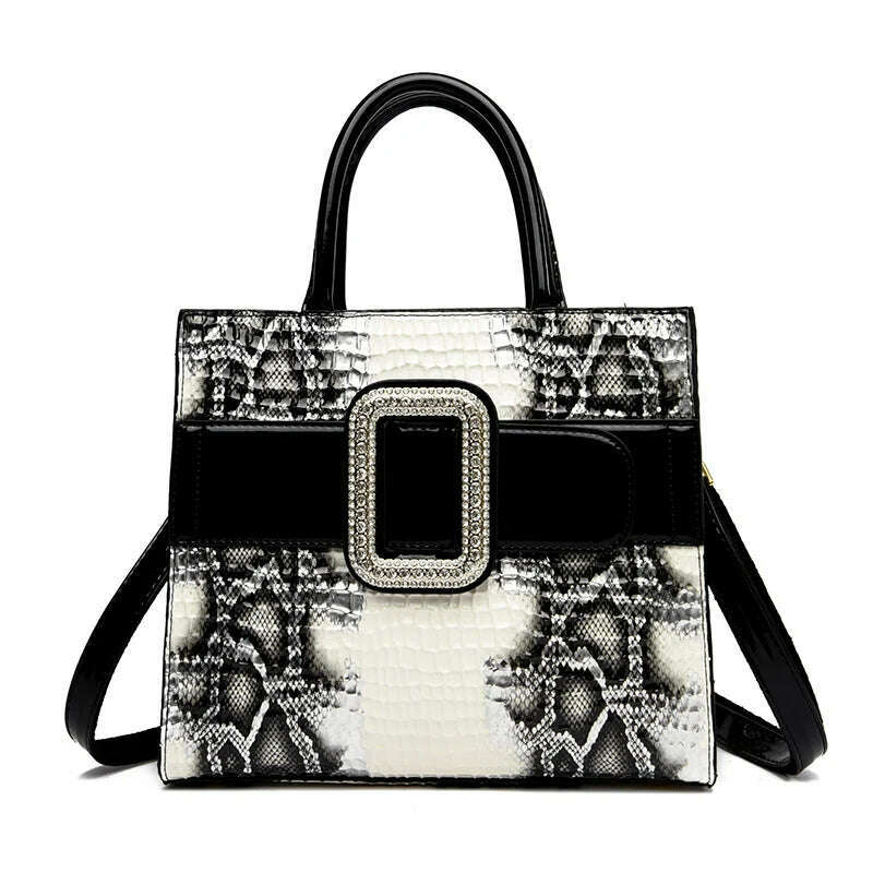 KIMLUD, High Quality Leather Crocodile Pattern Snake Skin Fashionable and Trendy Personalized and Versatile One Shoulder Bag for Women, KIMLUD Womens ClothesKIMLUD, High Quality Leather Crocodile Pattern Snake Skin Fashionable and Trendy Personalized and Versatile One Shoulder Bag for Women, White, KIMLUD APPAREL - Womens Clothes