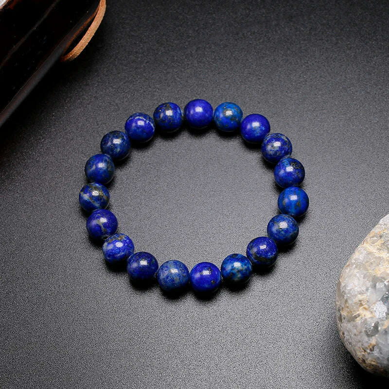 KIMLUD, High Quality Natural Lapis Lazuli Blue Stone Beads Bracelets for Women Men Stretch Bracelet Couple Yoga Jewelry Female male Gift, KIMLUD Womens Clothes