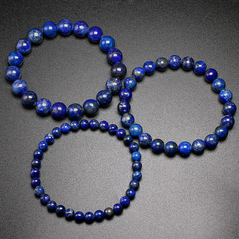 High Quality Natural Lapis Lazuli Blue Stone Beads Bracelets for Women Men Stretch Bracelet Couple Yoga Jewelry Female male Gift - KIMLUD