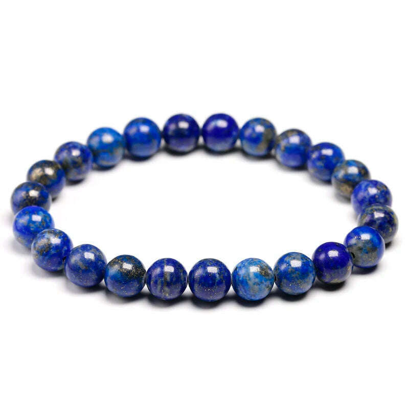 KIMLUD, High Quality Natural Lapis Lazuli Blue Stone Beads Bracelets for Women Men Stretch Bracelet Couple Yoga Jewelry Female male Gift, Beads 8mm / 16cm 6.3inch, KIMLUD Womens Clothes
