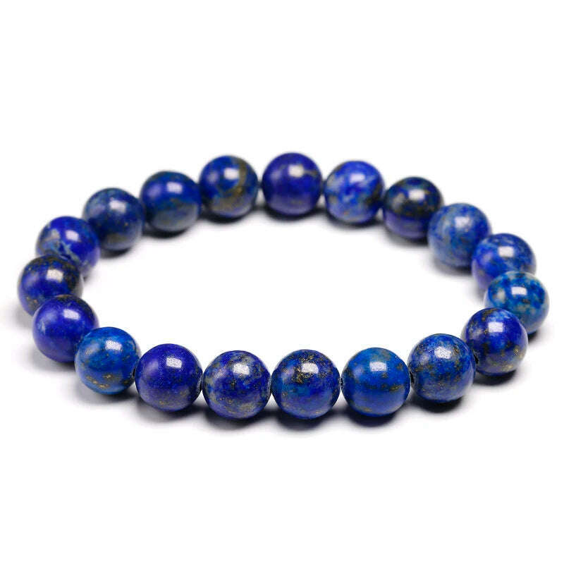 KIMLUD, High Quality Natural Lapis Lazuli Blue Stone Beads Bracelets for Women Men Stretch Bracelet Couple Yoga Jewelry Female male Gift, Beads 10mm / 16cm 6.3inch, KIMLUD Womens Clothes