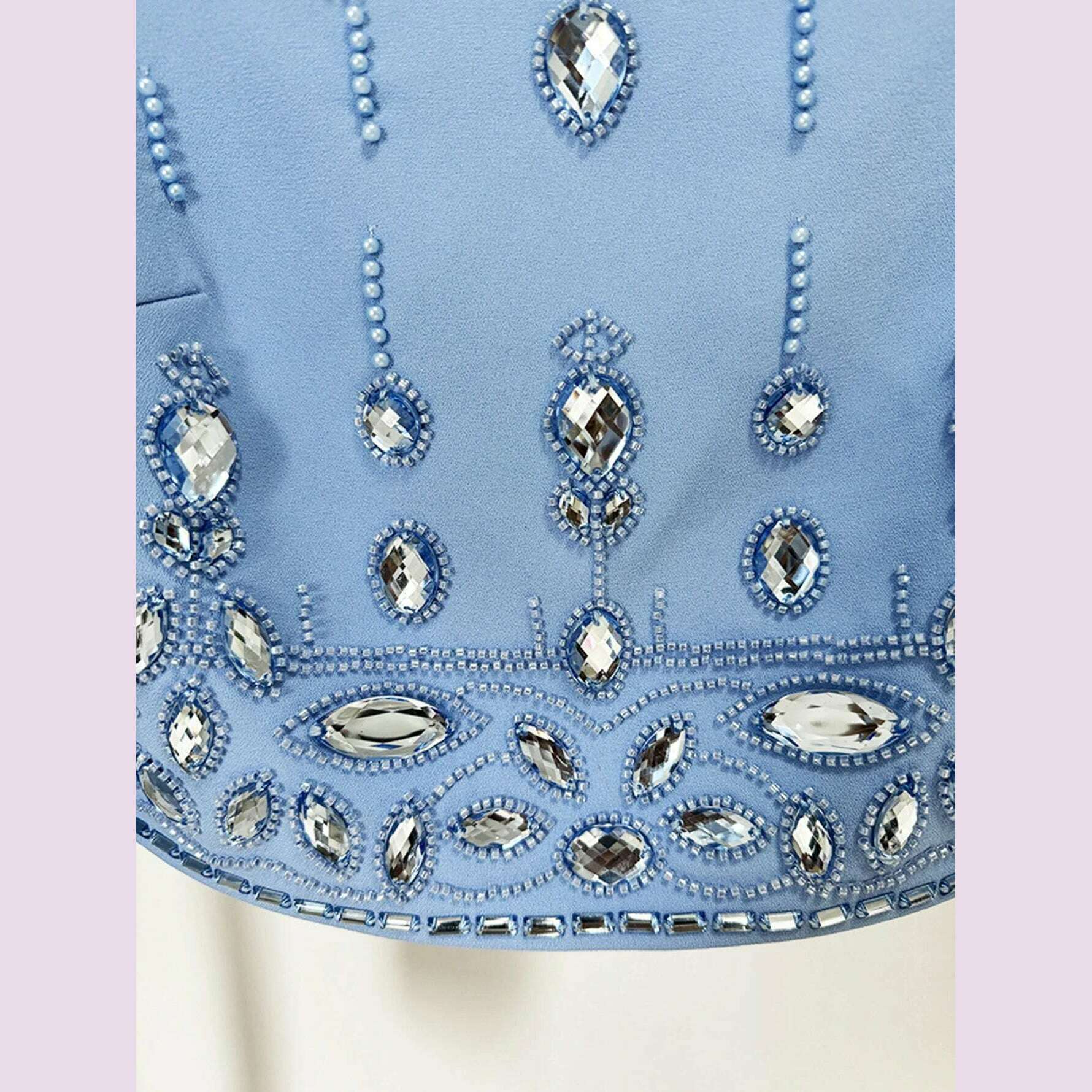 KIMLUD, High Quality New Fashion Women's Heavy Industry Crystal Beads Slim Fit Yellow Set Sexy Short Top+Dress Party 2 Two Piece Set, KIMLUD Womens Clothes