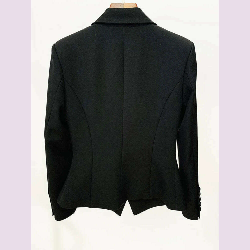 KIMLUD, HIGH STREET Newest 2024 Designer Jacket Women's Diamonds Crystal Beaded Blazer Straight Pants, KIMLUD Womens Clothes
