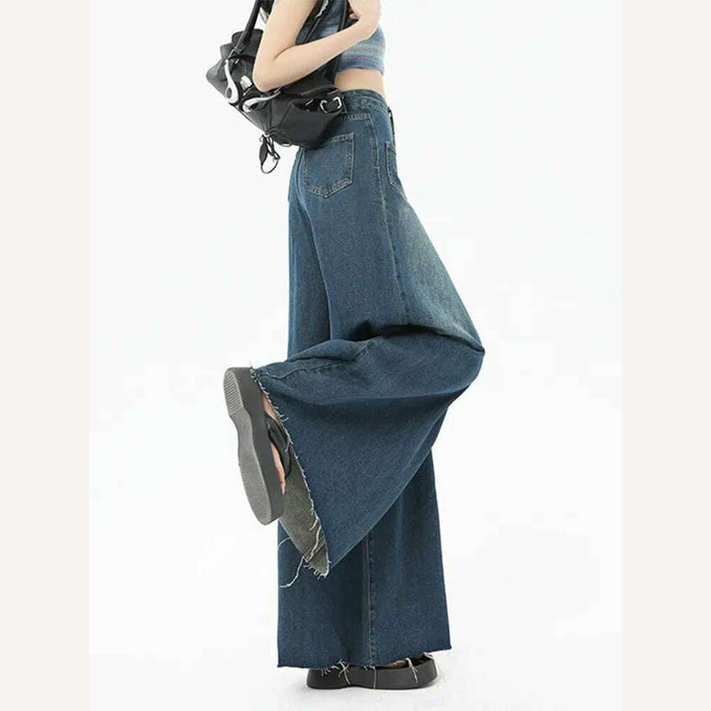 KIMLUD, High Waist Flare Jeans for Women Vintage Fashion Baggy Pants High Street Loose Wide Leg Denim Trousers Office Ladies Casual Jean, KIMLUD Womens Clothes