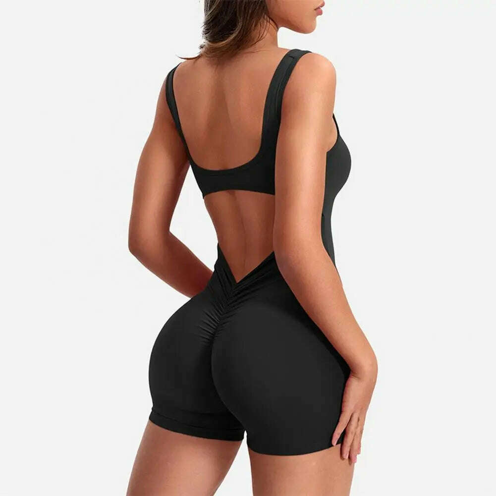 KIMLUD, High Waist Rompers Women's Yoga Rompers Breathable U Neck Sleeveless Gym Wear with Tummy Control Butt Lifting Features Women, KIMLUD Womens Clothes