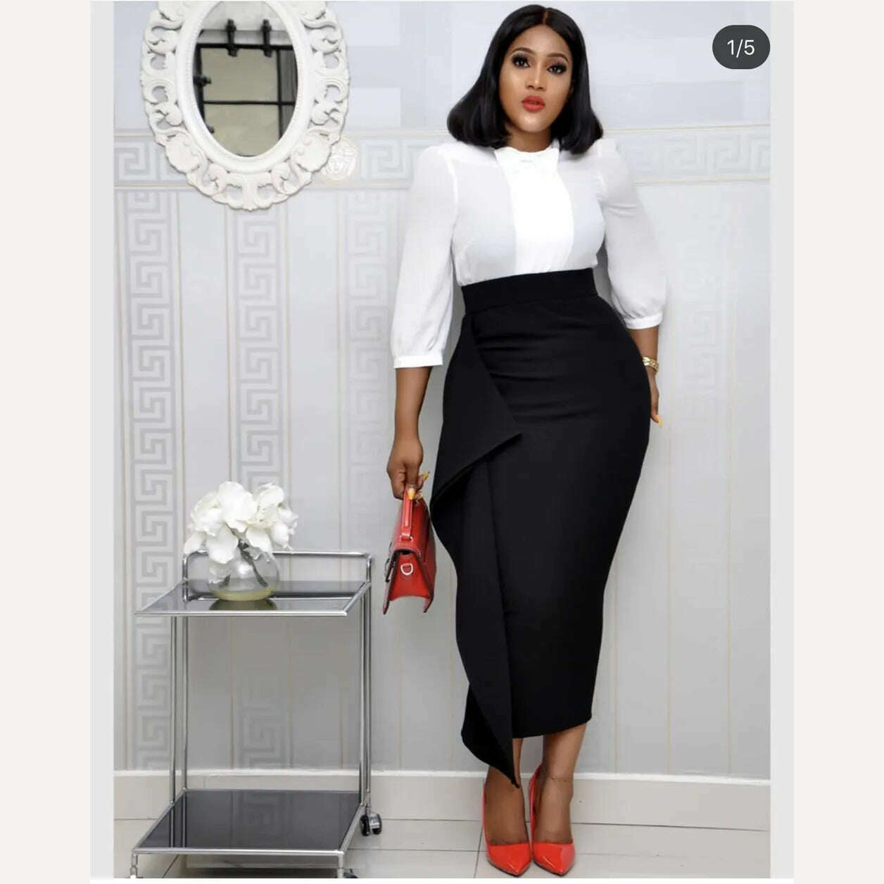 KIMLUD, High Waist Skirt Elegant Women Slim Fit Sexy Bodycon Black Big Size Pencil Skirt Party Fashion Stylish Jupes Ladies Officewear, black / S, KIMLUD APPAREL - Womens Clothes