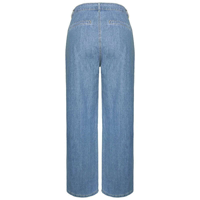 KIMLUD, High Waist Women Jeans 2022 Autumn New Fashion Retro Flared Pants Loose Casual Wide Leg Pants Women's Street Pants, KIMLUD Womens Clothes