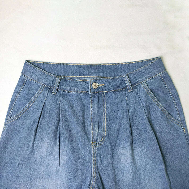 KIMLUD, High Waist Women Jeans 2022 Autumn New Fashion Retro Flared Pants Loose Casual Wide Leg Pants Women's Street Pants, KIMLUD Womens Clothes
