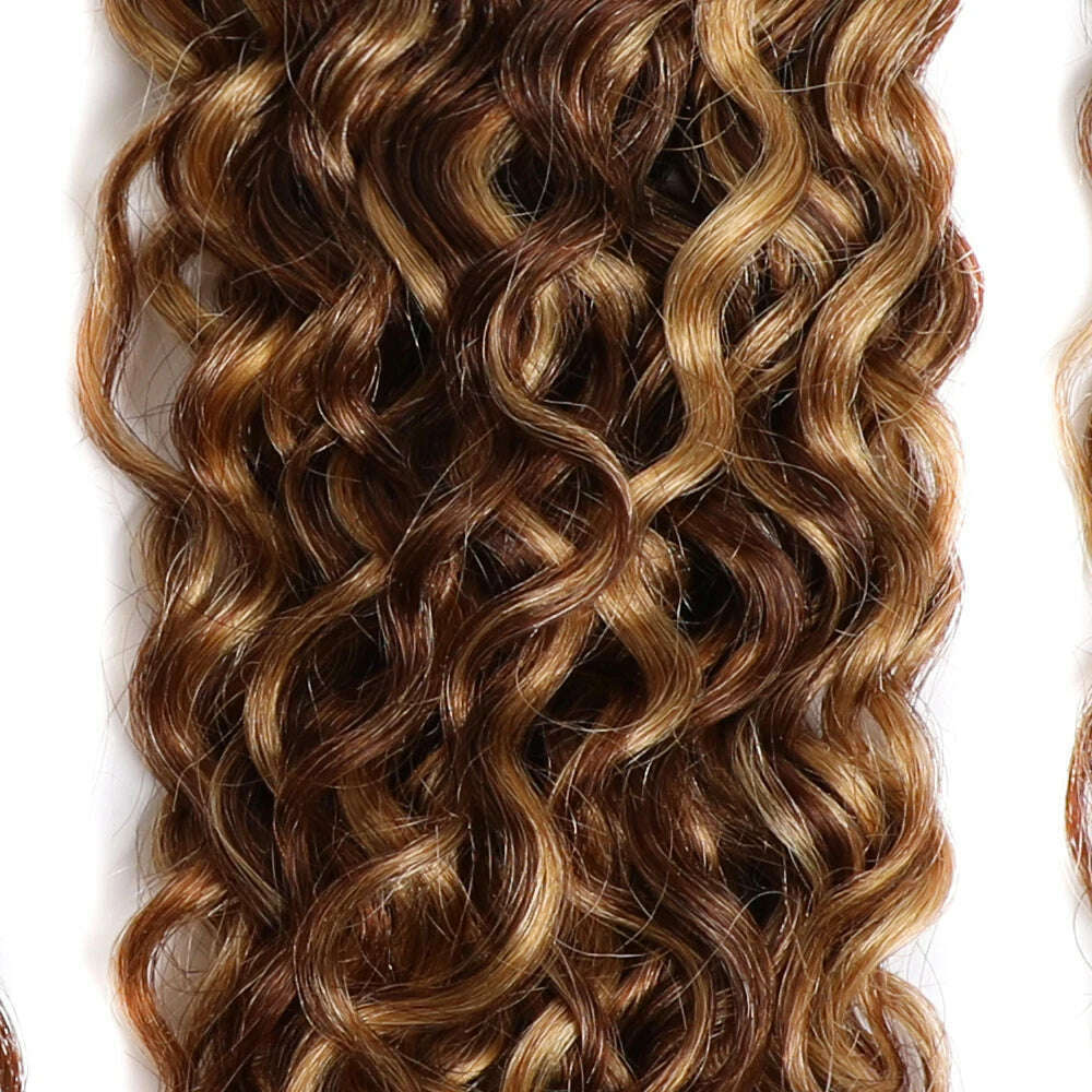 Highlight Bundles Water Wave Human Hair Bundles P4/27 Colored Ombre Honey Blonde Bundles Wet And Wavy Brazilian Hair Extensions - KIMLUD