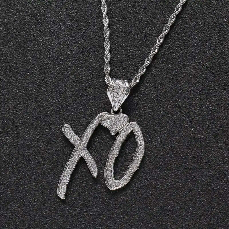 Hip Hop Ice Out Alphabet Savage Pendant Necklace Cool Men Women Hip Hop Rock Rap Jewelry Gifts - KIMLUD