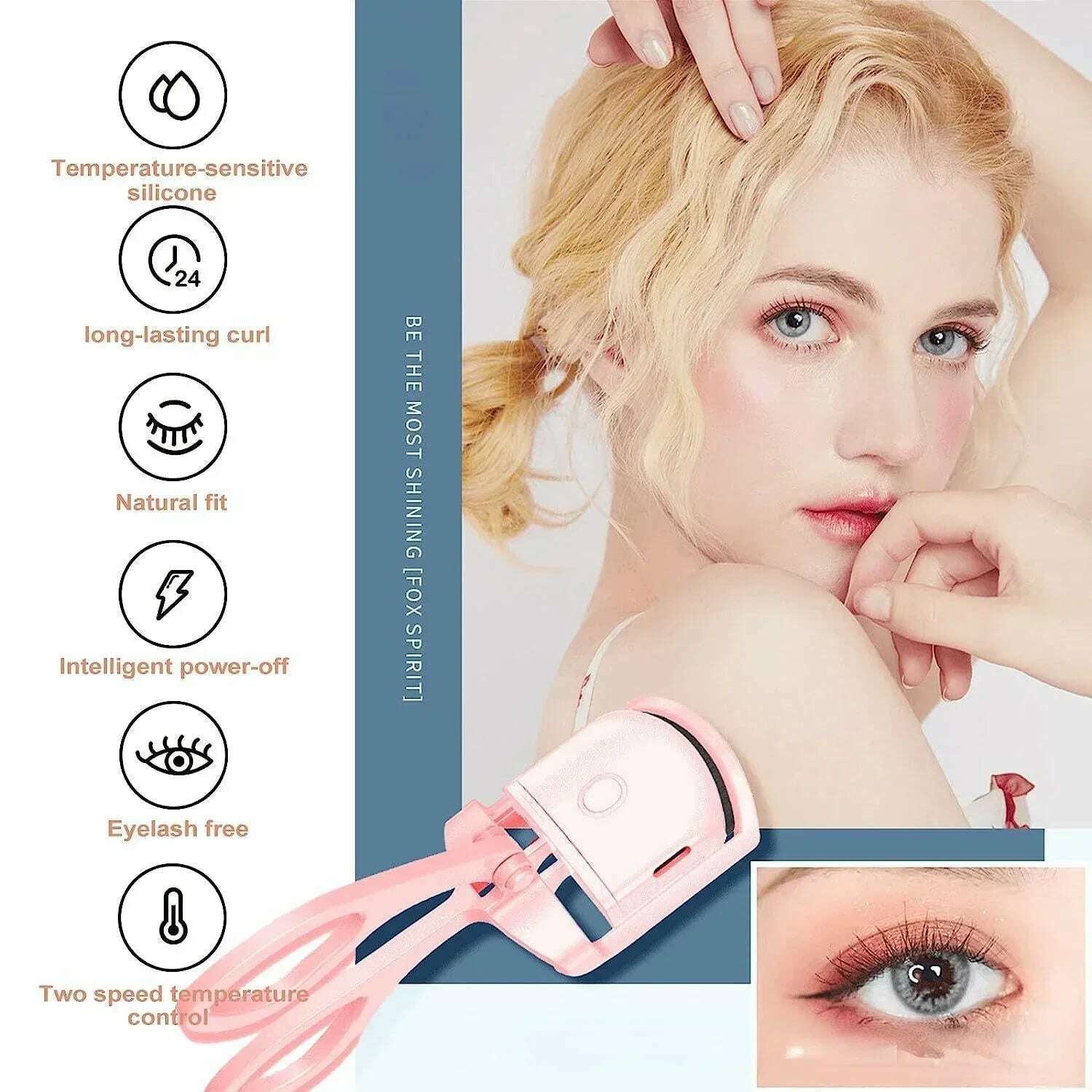 KIMLUD, Hot sale Electric Eyelash Curler USB Charging Model Fast Heating Portable Fast Shaping and Long Lasting Curling Eyelash Clip, KIMLUD Womens Clothes