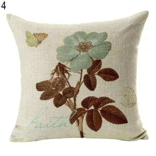 KIMLUD, HOT SALES!!!New Arrival Vintage Flower Style Pillow Case Bed Sofa Square Throw Cushion Cover Home Decor Wholesale Dropshipping, 4, KIMLUD APPAREL - Womens Clothes