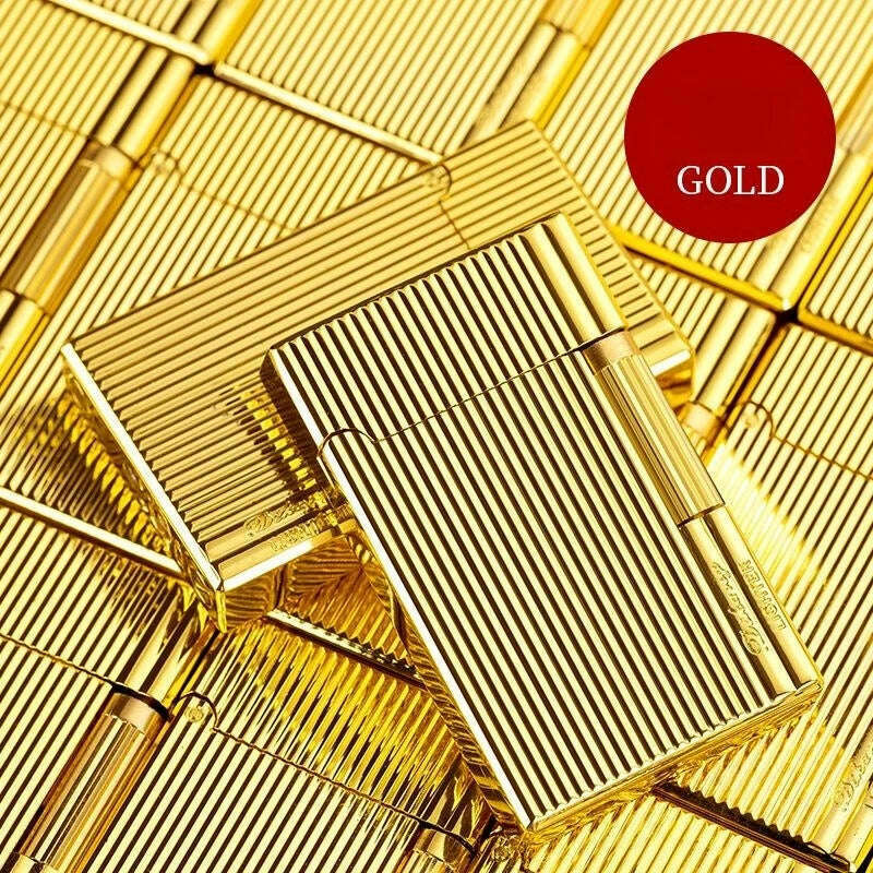 KIMLUD, Hot Side Slide Grinding Wheel Open Flame Butane Gas Lighters Classic Vintage Portable Metal Lighters Luxury Men's High-End Gifts, gold / CHINA, KIMLUD APPAREL - Womens Clothes