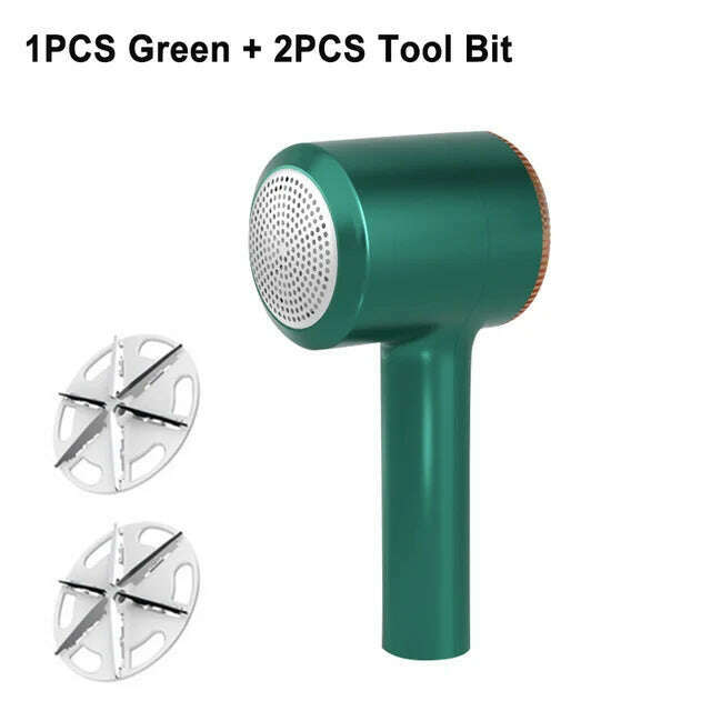 KIMLUD, Household Electric Lint Remover For Clothing Hair Ball Trimmer Fuzz Clothes Sweater Shaver Spools Removal Device Rechargeable, Green 2 blades, KIMLUD APPAREL - Womens Clothes