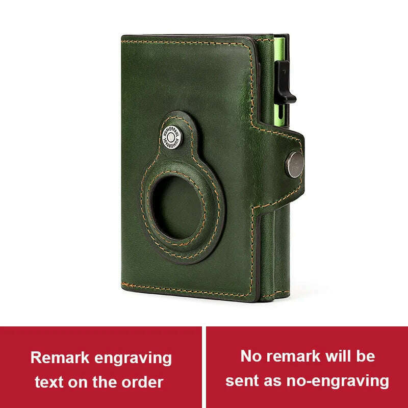 HUMERPAUL Wallet for Apple Airtage RFID Blocking Card Holder Business Aluminum Pop Up Slide Cardholder Case with Zip Coin Purse - KIMLUD