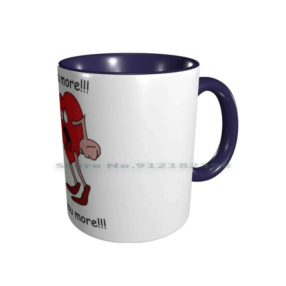 KIMLUD, I Love You More! Ceramic Mugs Coffee Cups Milk Tea Mug Hearts Love Valentines Day Romantic Creative Trending Vintage Gift, Double Navy Mug / One Size, KIMLUD APPAREL - Womens Clothes