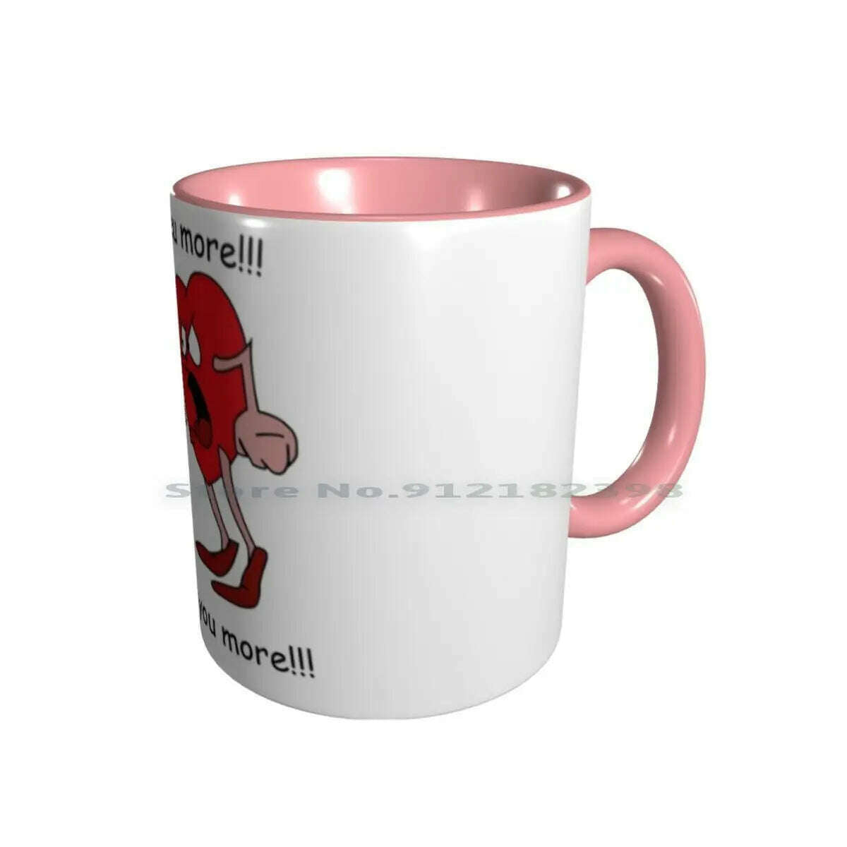 KIMLUD, I Love You More! Ceramic Mugs Coffee Cups Milk Tea Mug Hearts Love Valentines Day Romantic Creative Trending Vintage Gift, Double Pink Mug / One Size, KIMLUD APPAREL - Womens Clothes