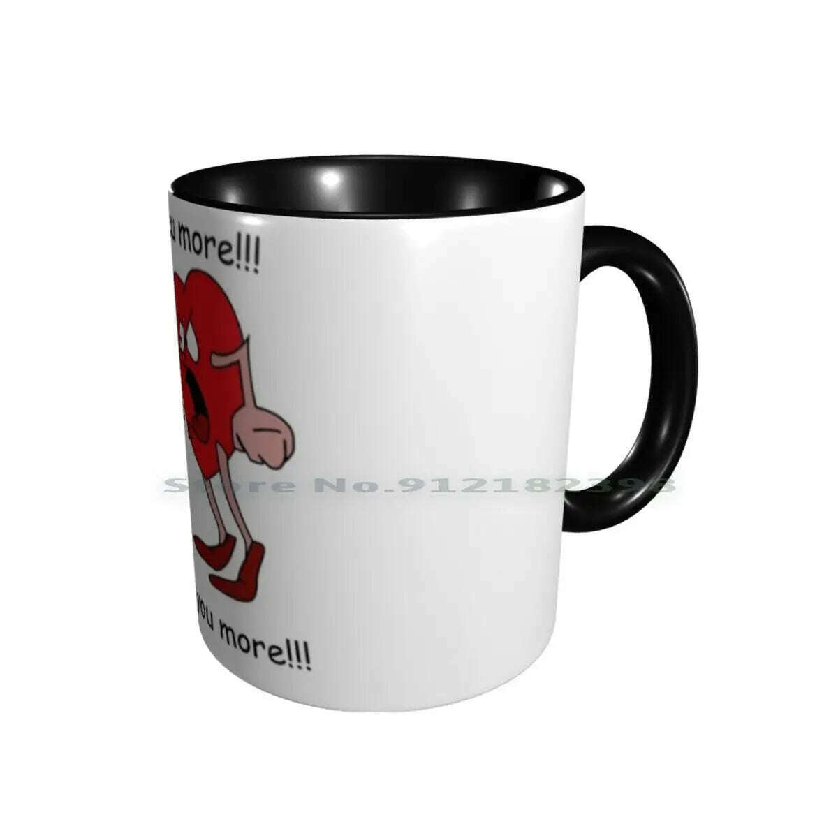 KIMLUD, I Love You More! Ceramic Mugs Coffee Cups Milk Tea Mug Hearts Love Valentines Day Romantic Creative Trending Vintage Gift, Double Black Mug / One Size, KIMLUD APPAREL - Womens Clothes